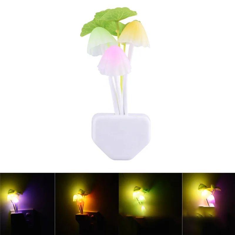 Plug in LED Auto Dusk to Dawn Sensor 0.5W Energy Saving Lamp Dream Nightlight Rose Flower Mushroom Night Lights for Bedroom