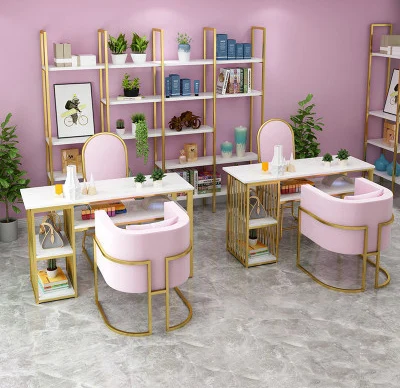 Modern Nail Table Simplicity Double Layer Nail Desk And Chair Salon Furniture Suit
