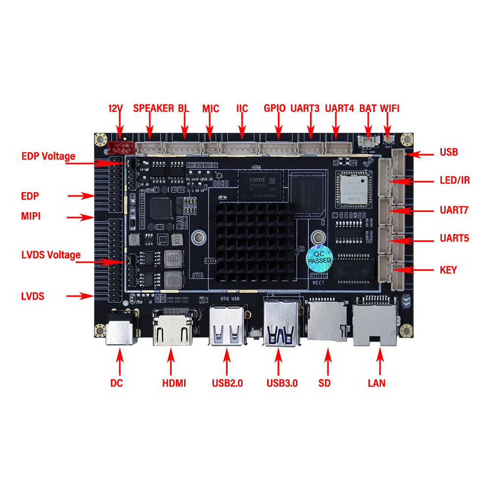 10.1 inch ips tft lcd module display panel 1280x800 31P MIPI 500nit with touch screen 6P I2C with android 11 board RK3566 4+32GB