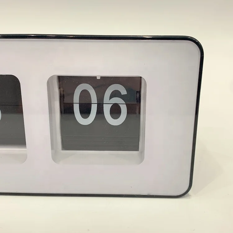 western style auto flip plastic digital table clock alarm for desktop decor