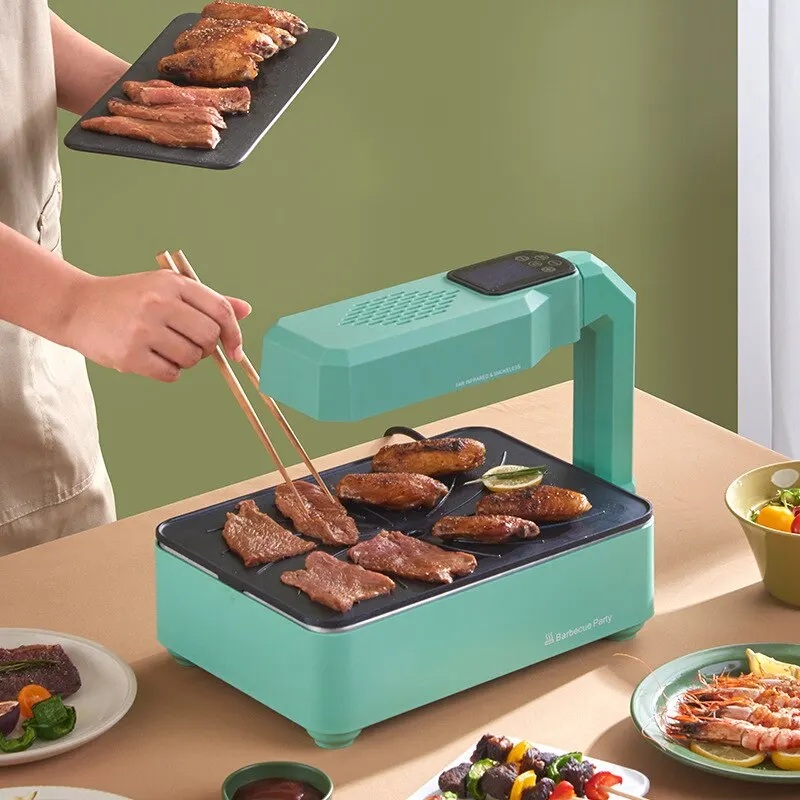 Infrared Electric Smokeless Grill Digital Electric Infrared Kebab Bbq Chicken Grill Machine Cooking Pot Pots Bakeware 3D 2024