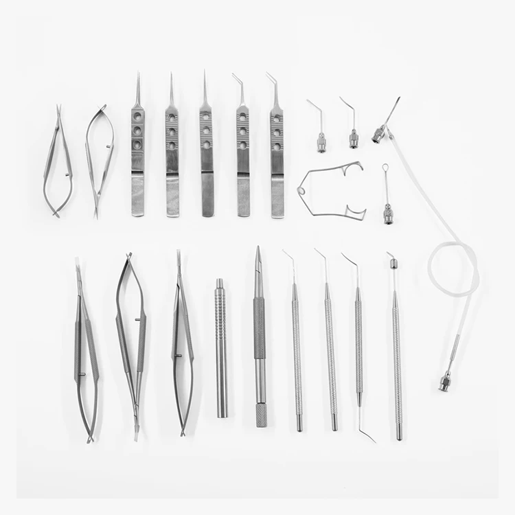 Hot sale stainless steel ophthalmic surgical instruments 21pcs cataract surgical set