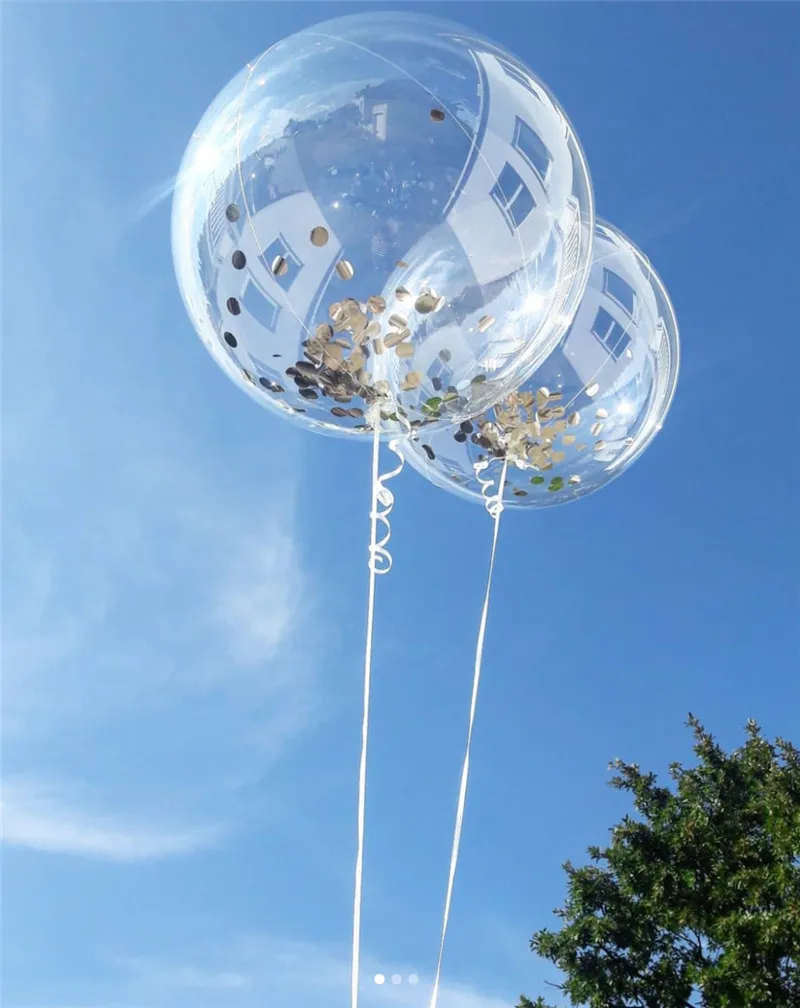 New Amazon color feather transparent 18 inch wave ball