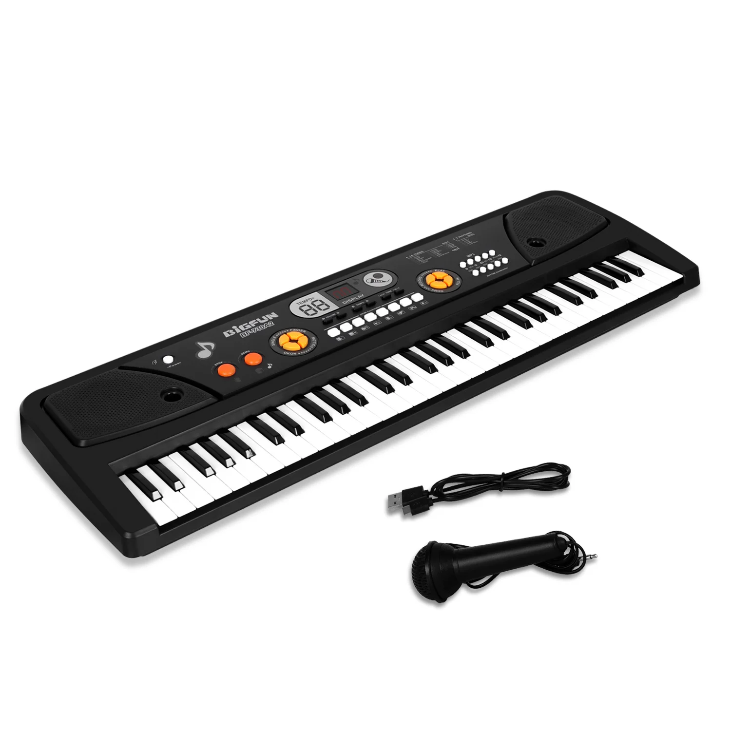 Free Sampe Mp3 Function And Microphone 61 Keys Digital Musical Toys Led Display Kids Piano Keyboard Music Instrument Set