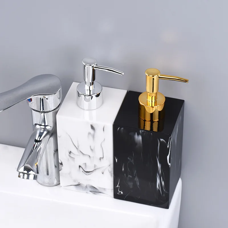 hotel black marble foam lotion bottle colored pump kitchen bathroom resin cosmetic hand foaming liquid soap dispenser  bottle