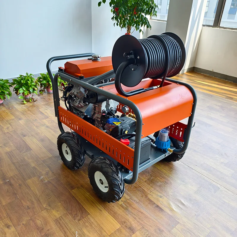 21KW 25MPA diesel High Pressure Cleaning High Power Convenient Sewage Sewer Italy Pump High Pressure Pipeline Dredging Machine