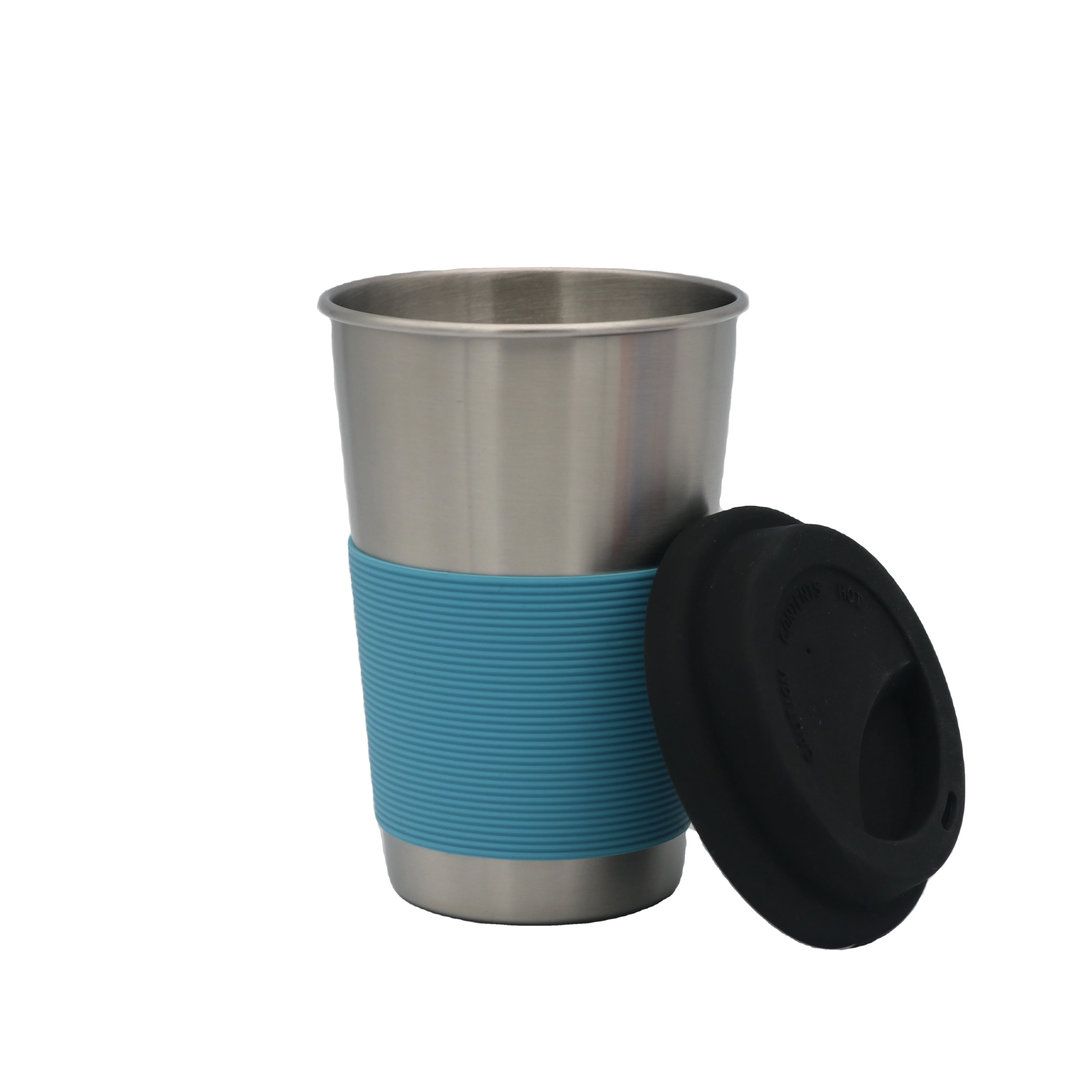 Hot Product 500 ml Stainless Steel Cup With Silicone Grip And Silicone Lid Coffee Mug