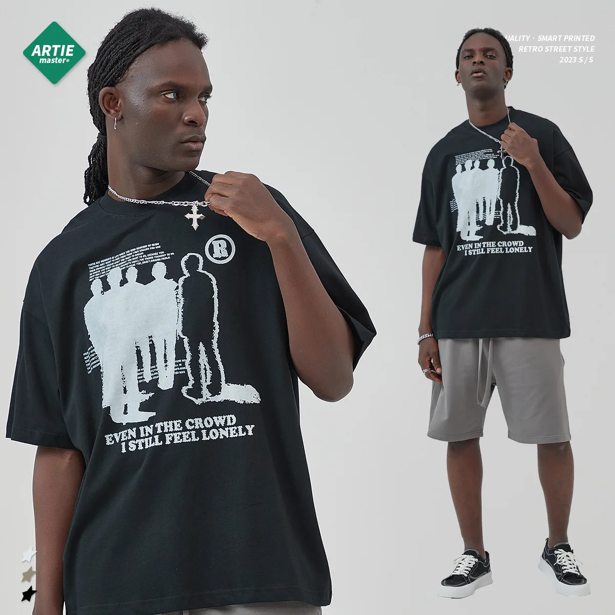 2023 Original Design 100% Cotton 250GSM Heavywight Hip Hop Streetwear Oversize Washed Vintage T-Shirts Custom Printed T Shirt