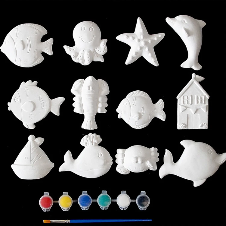 Wholesale kids diy painting sets paint gypsum doll for DIY