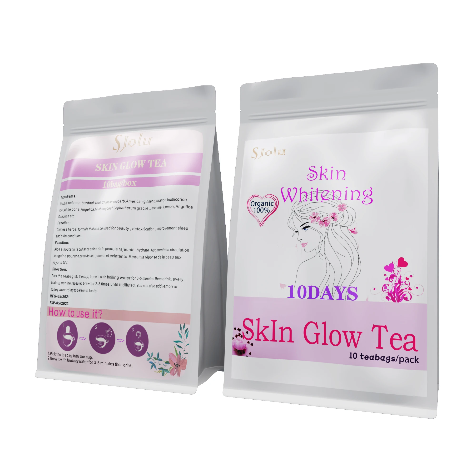 Organic Whitening  Skin Glow   Anti Aging for Women Skin Bag Skin Care Herbal Tea Drinks Men and Women Health