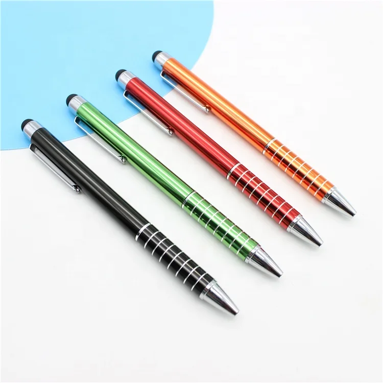 Corporate high-end touch screen pen personalized engraved metal custom logo electric shock pen