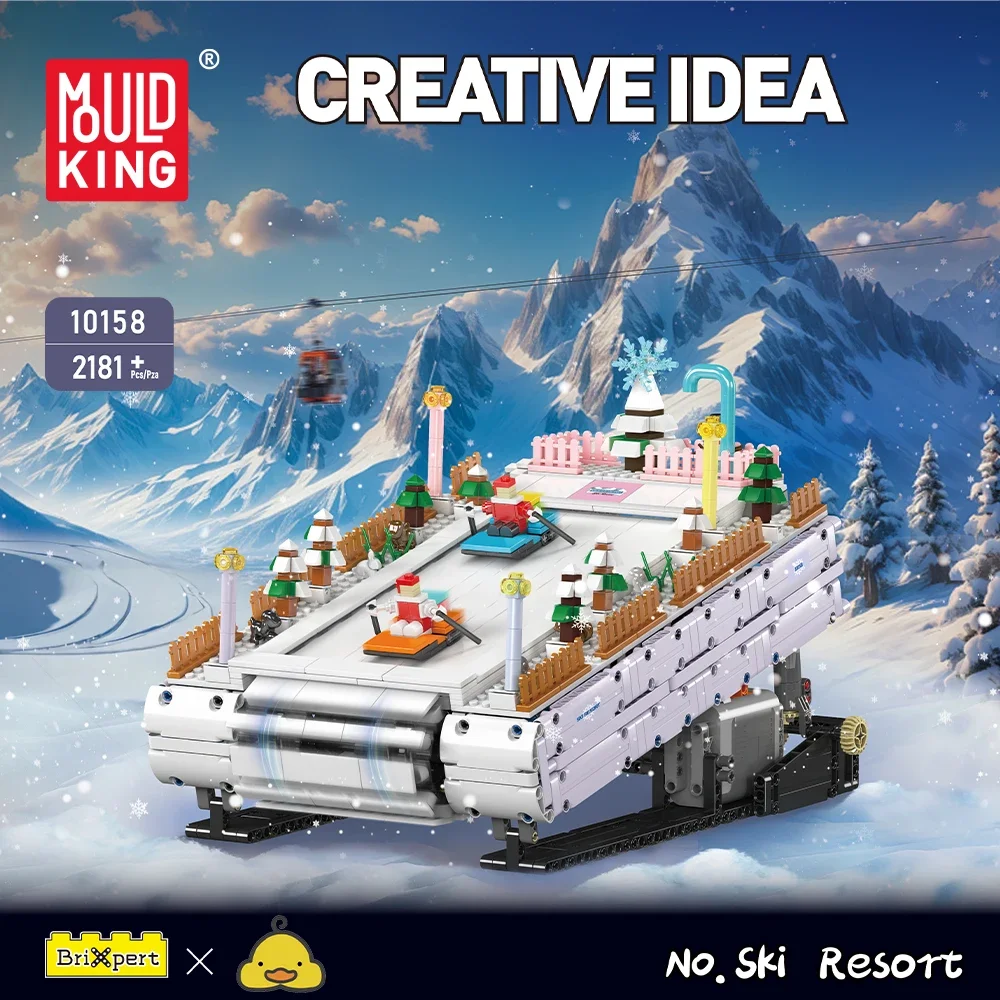 Mould King 10158 Christmas ski resort model Building blocks sets bricks MOC educational puzzle blocks toys kids Christmas gifts