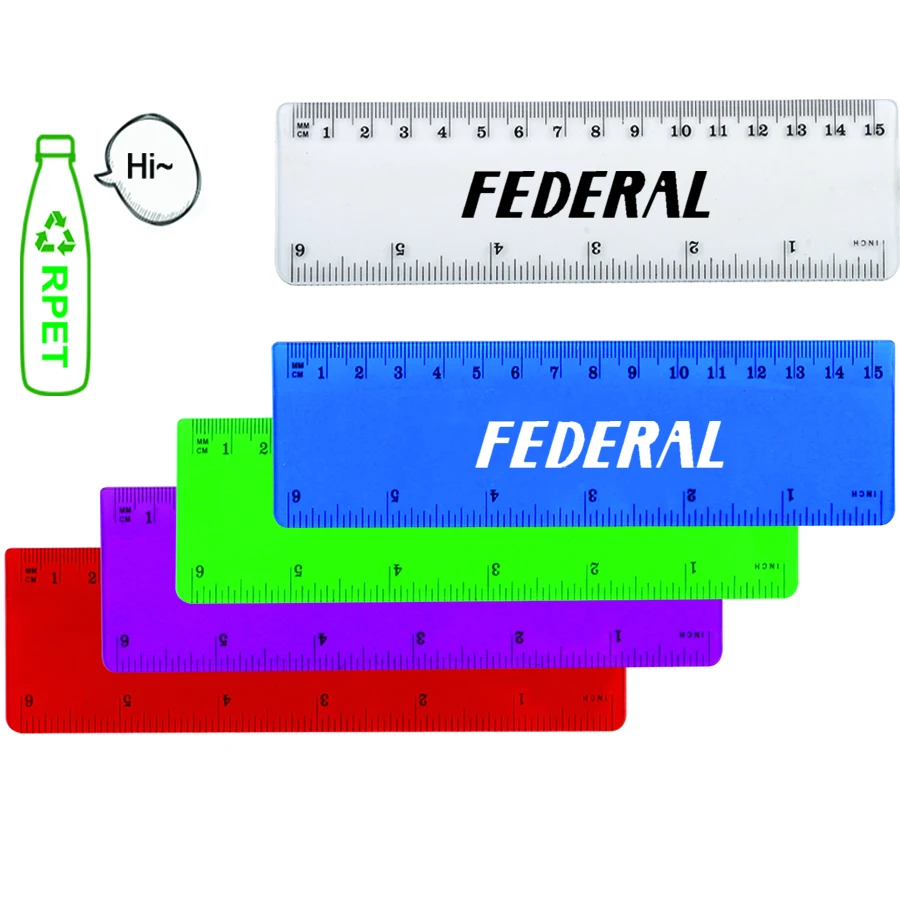 15 см пластиковые пользовательские рекламные весы RPET линейка YC060
