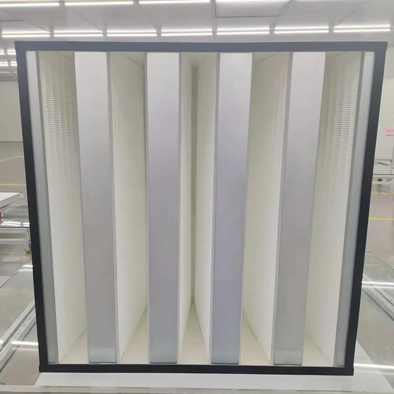 High Quality Galvanized H13 H14 U15 U16 HEPA Air Filter High Capacity Cleanroom V Bank Box Type for Lab and Industrial Use