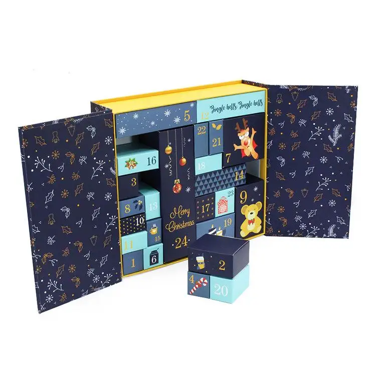 Empty Fidget Advent Calender Cardboard Packaging Box Calendrier De Lavent 24 Jours Christmas Advent Calender Box 25 Days