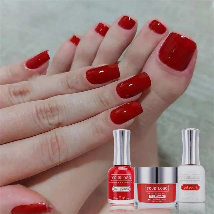 matching color Private Label 8000 Color 3 In 1 Acrylic Dipping Powder And Liquid Set duos Professional Dip For Nails polish