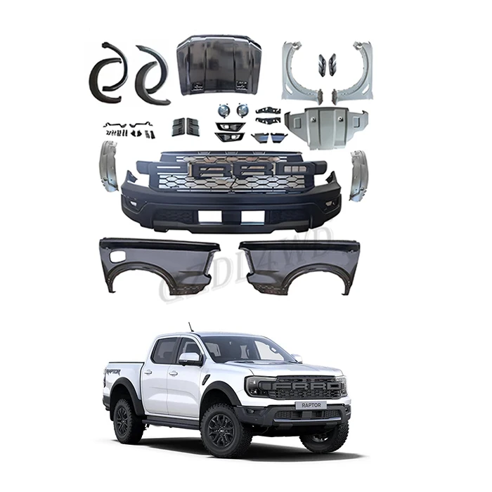 GZDL4WD new style Conversion front bumper kit 1:1 Body Kit For Ranger t9 XL XLT XLS Sport Upgrade To T9 ranger Raptor 2023+
