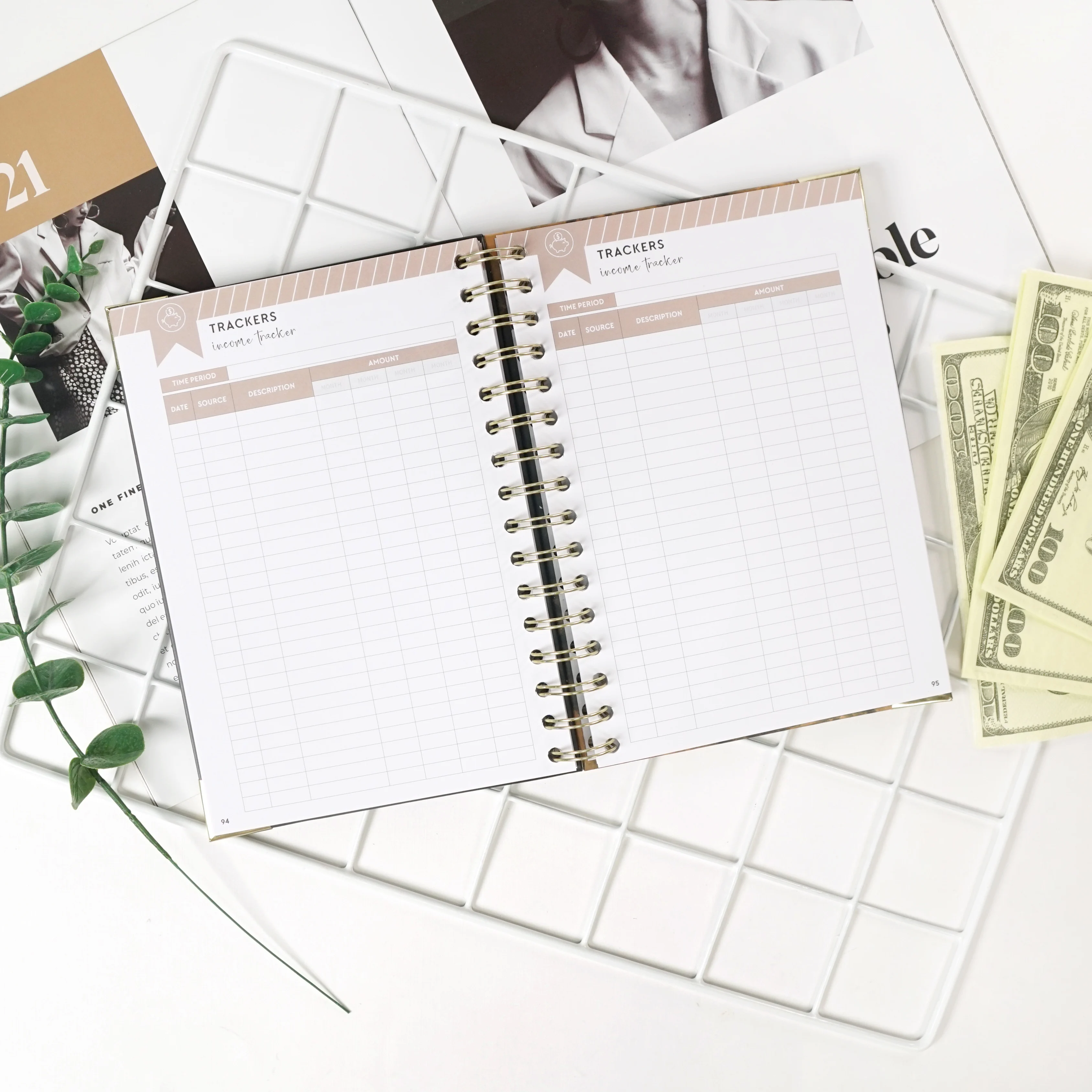 New Arrival Cheap Price Hardcover Journals Budget Planner Customized Saving Cash Notebook Diary Spiral Monthly Budget Planner
