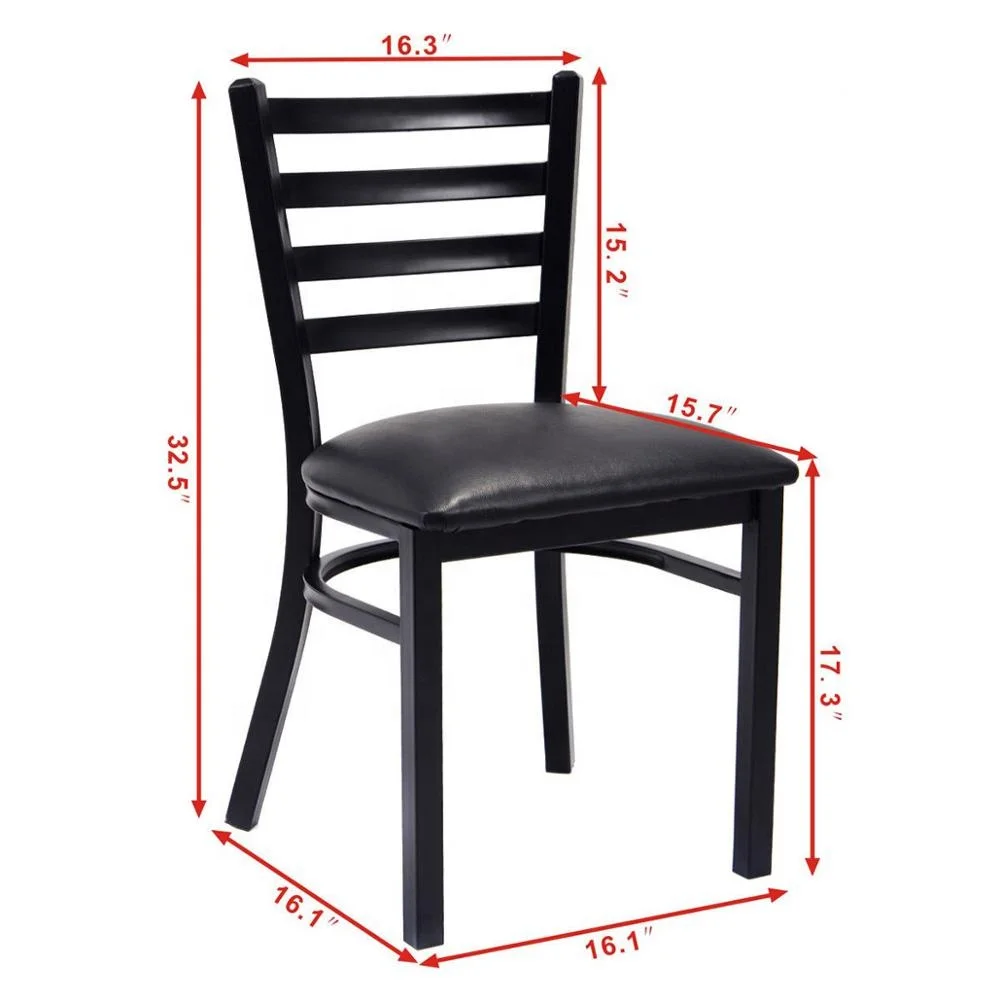 Restaurant bistro cafe shop black wrought dining chair iron