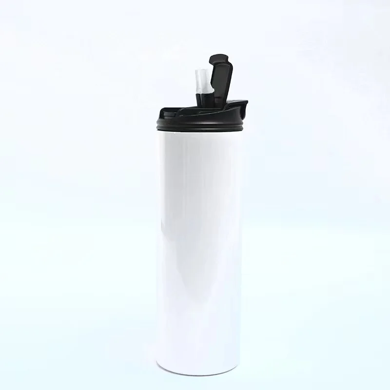 Topnovo  factory wholesale  double wall 20oz Sublimation Blanks  skinny tumbler Bottle with straw lid