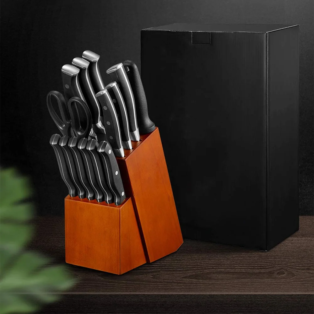 Professional Custom Stainless steel Kitchen knife set for Chef carving cooking knives Super Sharp with wooden block