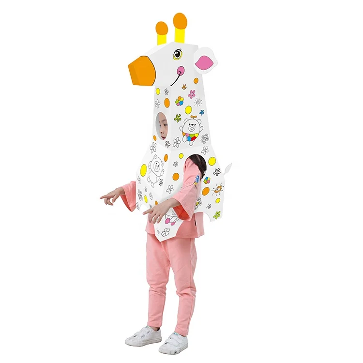 DIY 3D Doodle Paper large colorful giraffe wearable zoo drawing toys for kids