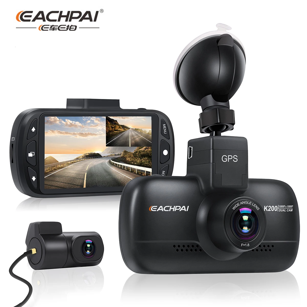  Видеорегистратор EACHPAI K200 1080P Wi-Fi GPS