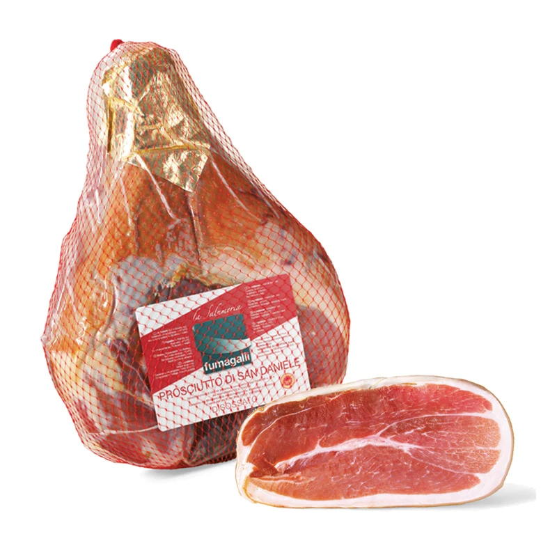 San Daniele cured ham without bone. Long shelf life italian food ham cured meat