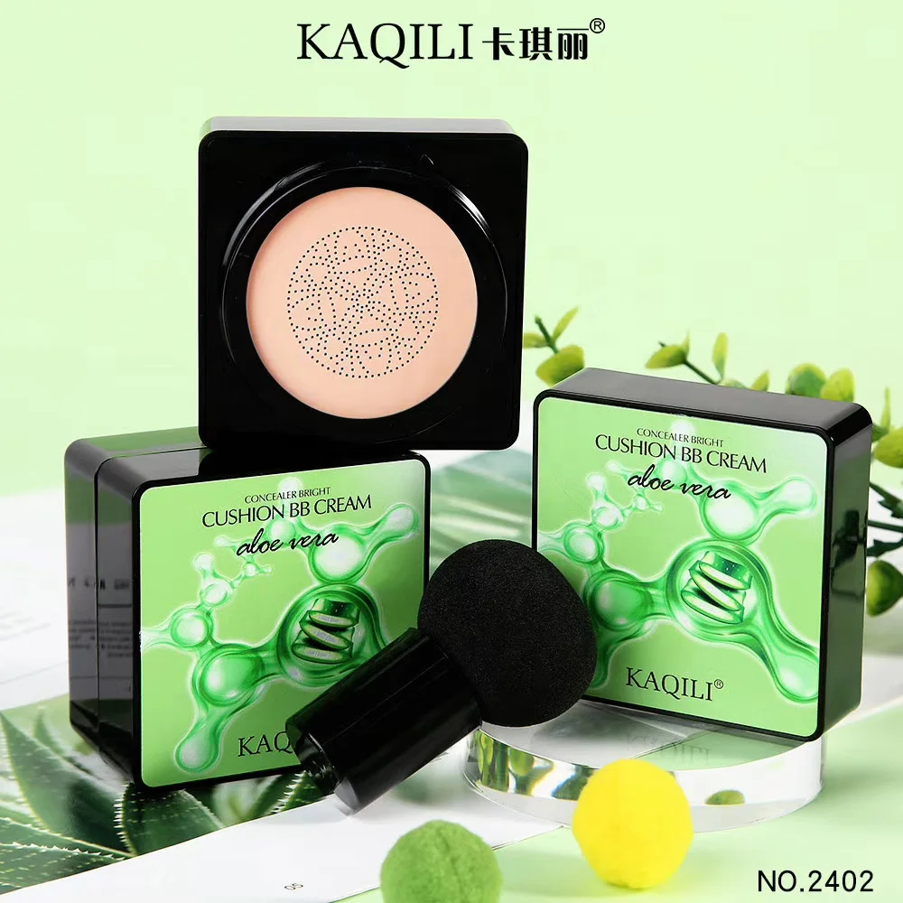 Kaqili Aloe vera air cushion BB cream nasroom puff  full coverage liquid foundation  waterproof  makeup  BB cream cushion powder