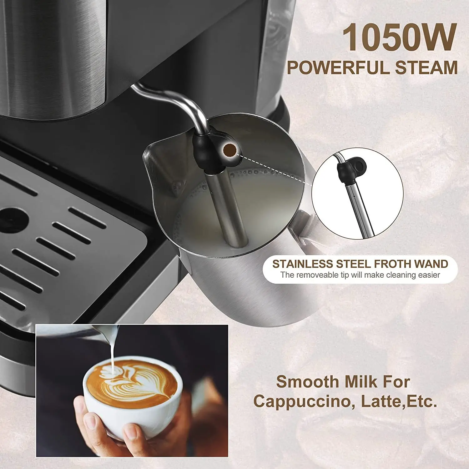Cross-border coffee machine Italian semi-automatic concentrated high pressure extraction milk brewing coffee machine