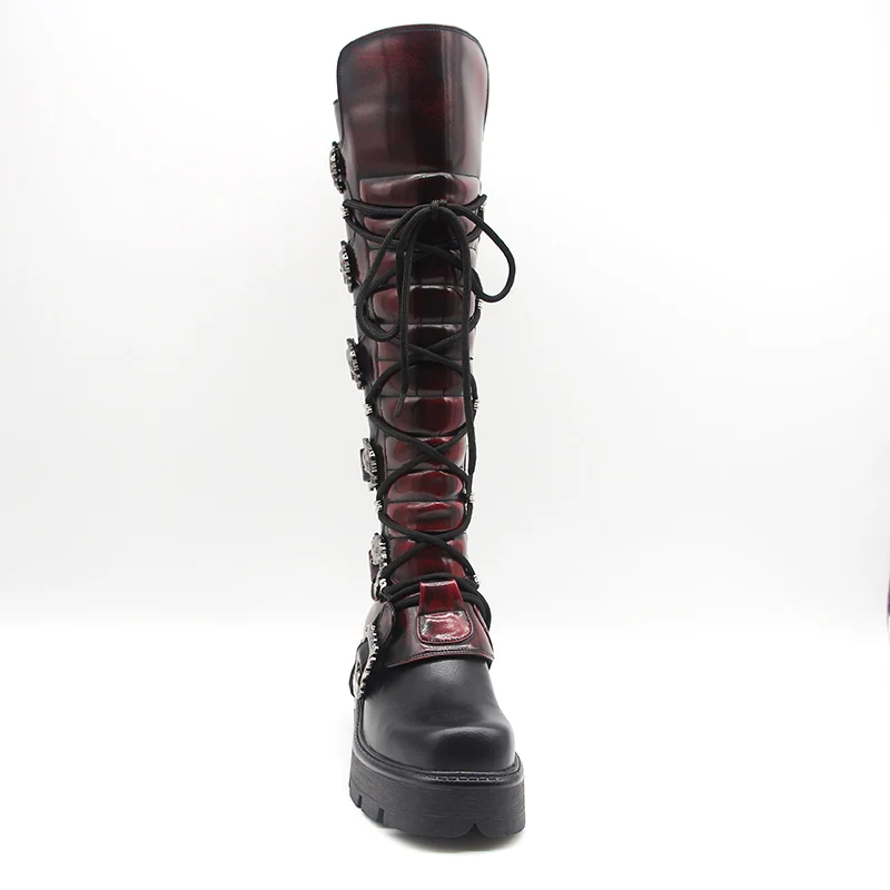 
ladies fashion shoes martin boots platform shoes women lace up boots for ladies Metal heel military boot shoes for women winter 