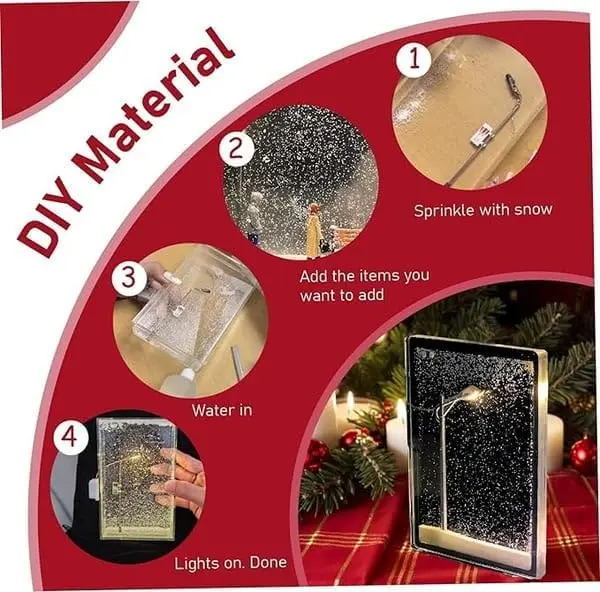 Snowy Night Street Lamp DIY Materials Street Flowing Lamp Snowflake Lamp DIY Material Pack for Christmas Decor Christmas Gifts