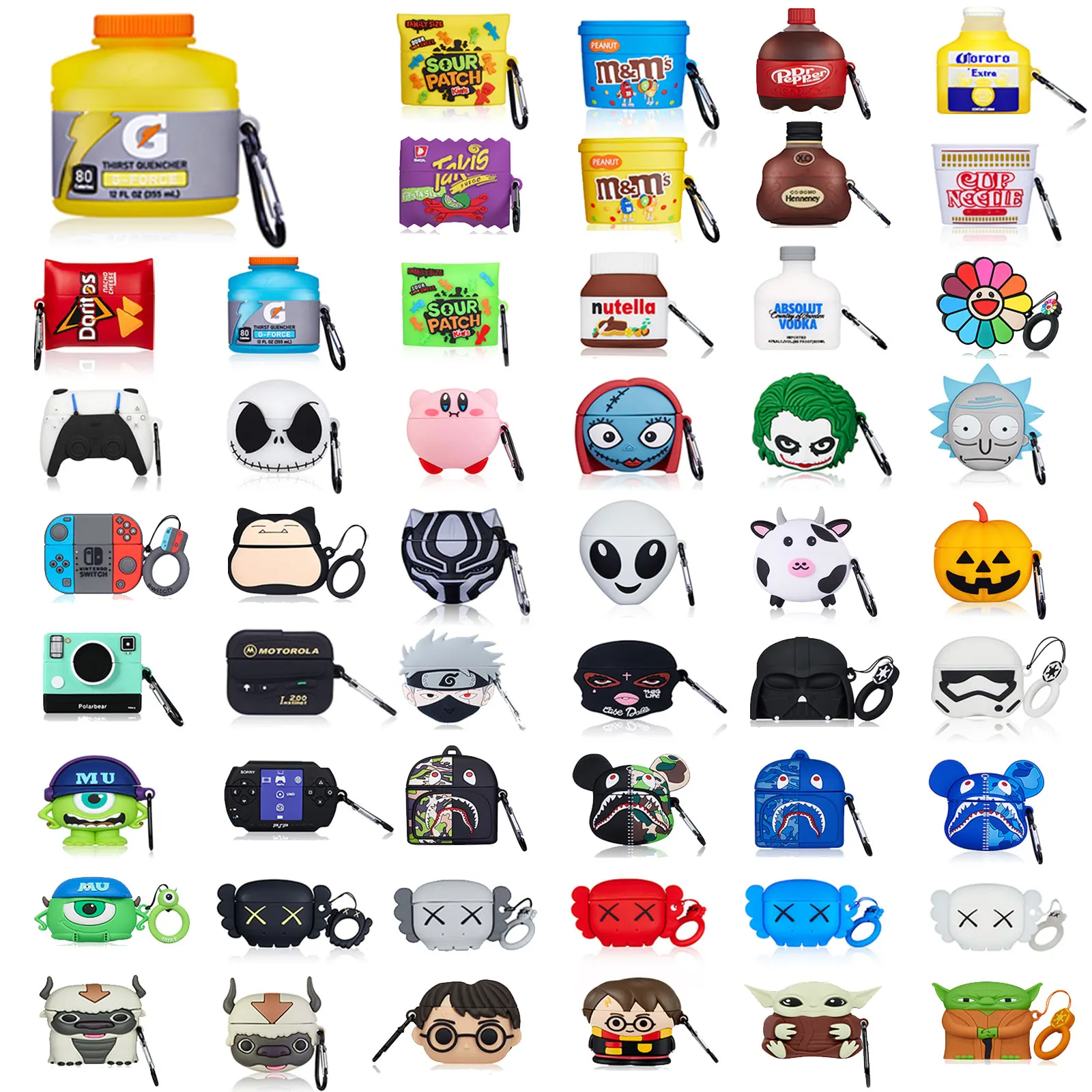 Multi Designs EarPods Earphone Accessories Anime Cartoon 3D Case For Airpod 3 Case With Keychain For Anime Airpods Pro Case