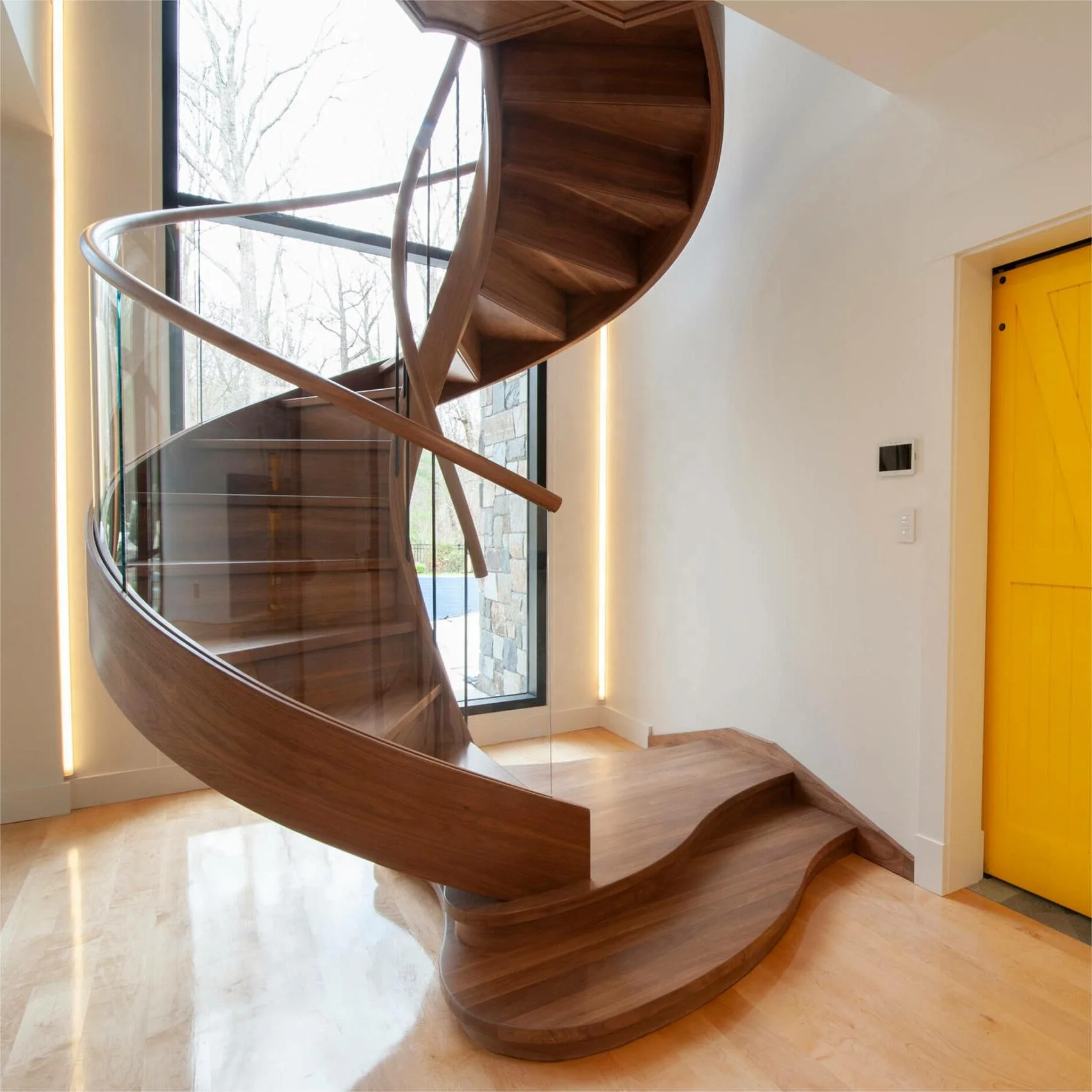 Factory Good Price Wrought Iron  Balustrade & Handrail Indoor Staircase White Oak Stair Tread For Wooden Tread Spiral Stair