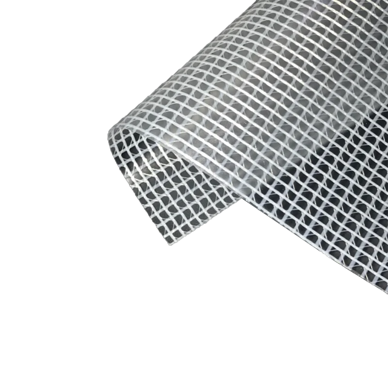 PVC High Transparent Tarpaulin/ Clear PVC Cold Laminated Polyester Mesh Fabric