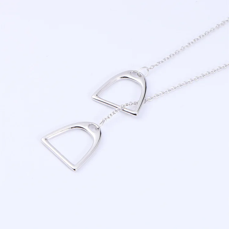 horseshoe necklace 925 sterling silver double horse shoe pendant necklace