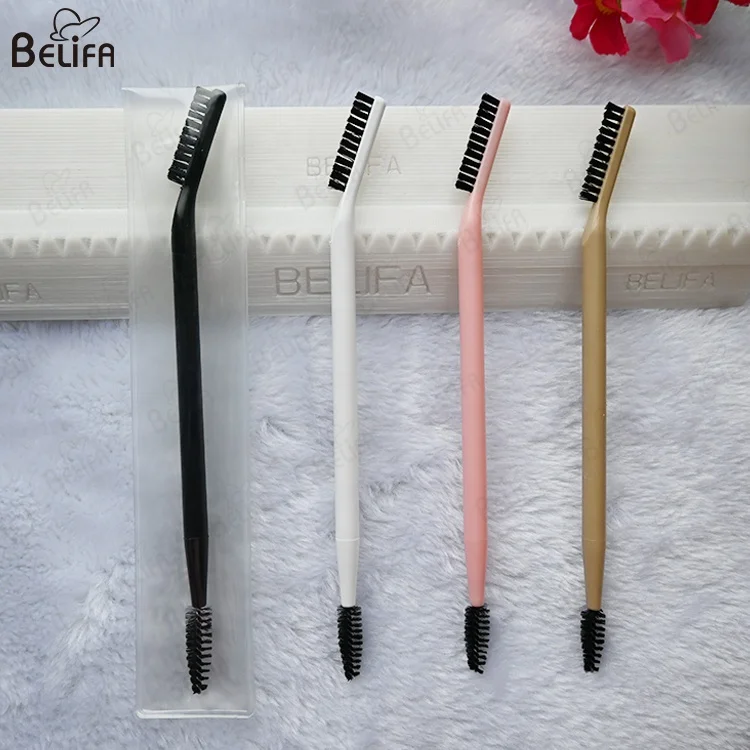 Custom Logo Eyelash Eyebrow Lift Applicator Tool Spoolie Mascara Wand Double End Eyebrow Eyelash Eye Brow Makeup Brushes