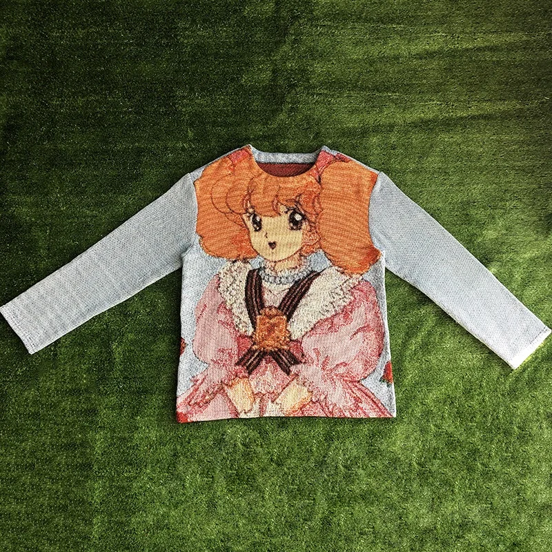 Custom Design Women Tapestry Hoodie Sweater Blanket hoodi Sweater Jumper tricot culture Knit Crop top tapestri sweater