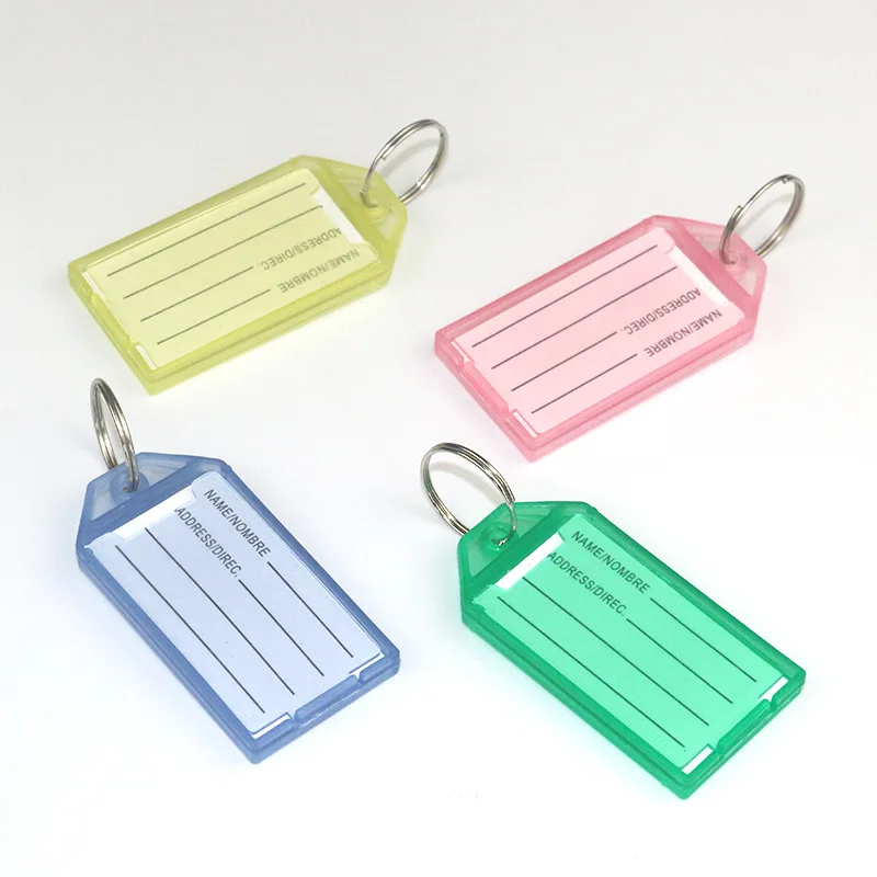 Number plate for keys Key Tags Blank keychain Plastic Keyrings Name Label Keychain Tag Plastic Keychains