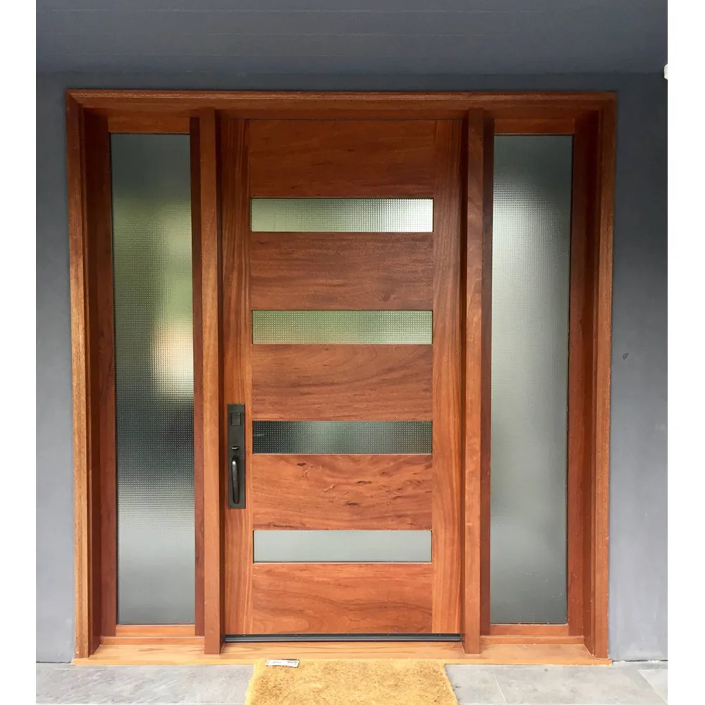 Residential Pivot Wood Doors Modern Exterior Solid Wood Front Doors Aluminium Main Doors