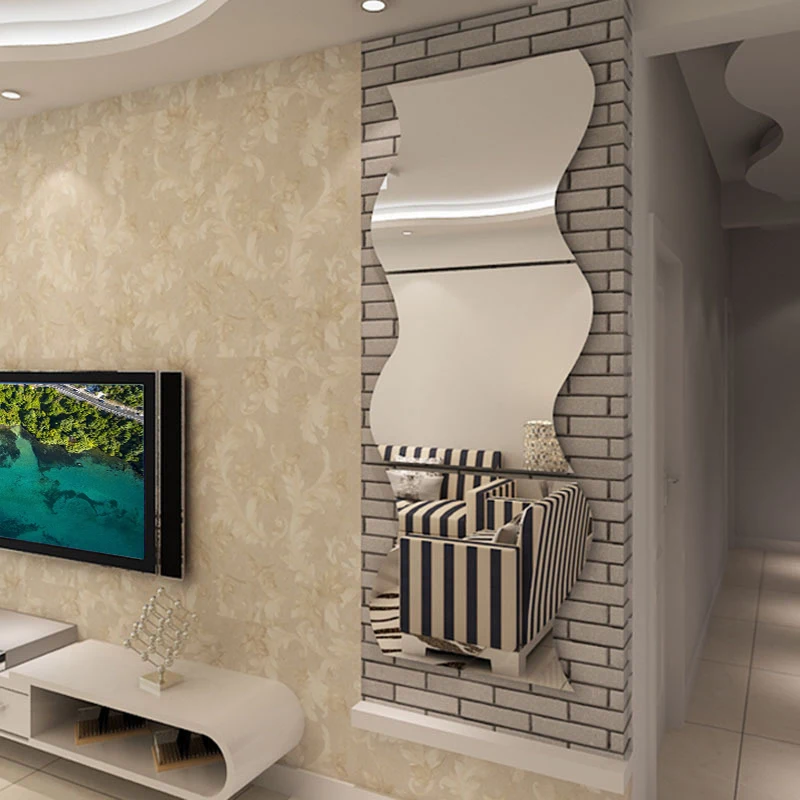 2mm 3mm Decorative Customized Size Shaped  Adhesive Sticker Laser Ready Plastic Wall mirror Acrylic Mirrors Sheet