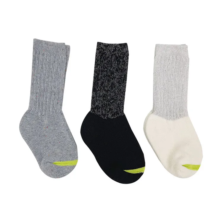 Оптовая продажа, низкая цена, высокое качество, Пользовательский логотип, удобные дышащие хлопковые детские длинные носки для девочек, блестящие махровые носки