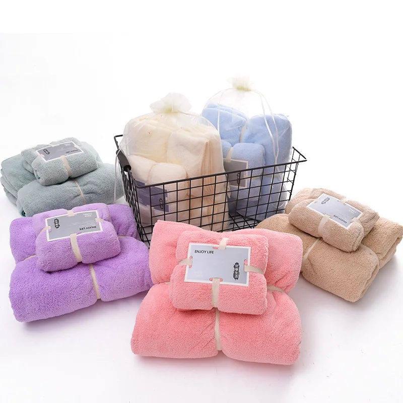 Wholesale Custom Shower Drying Facial Bathroom Luxury Microfiber Hair Face Bath Towel Set