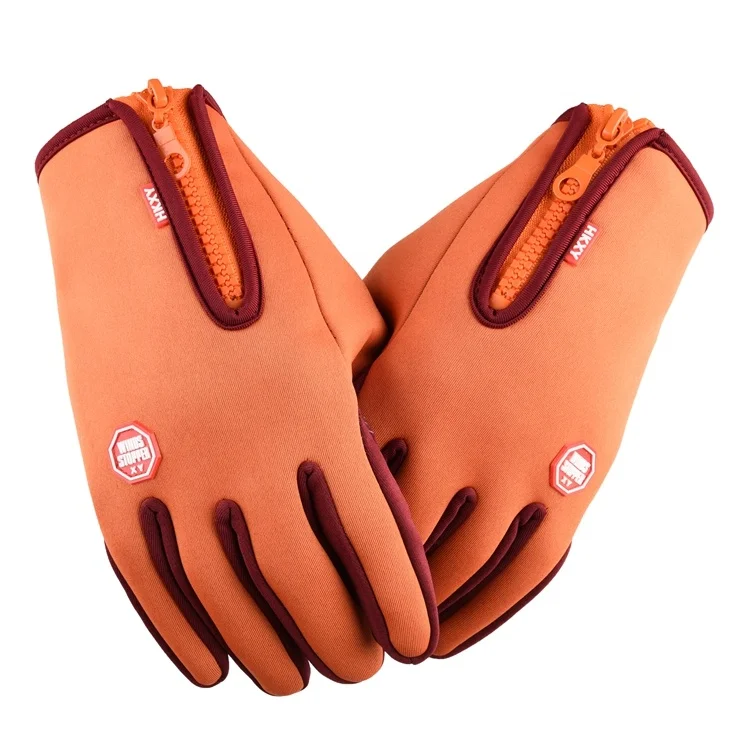 Winter touch screen with zipper windproof bike gloves