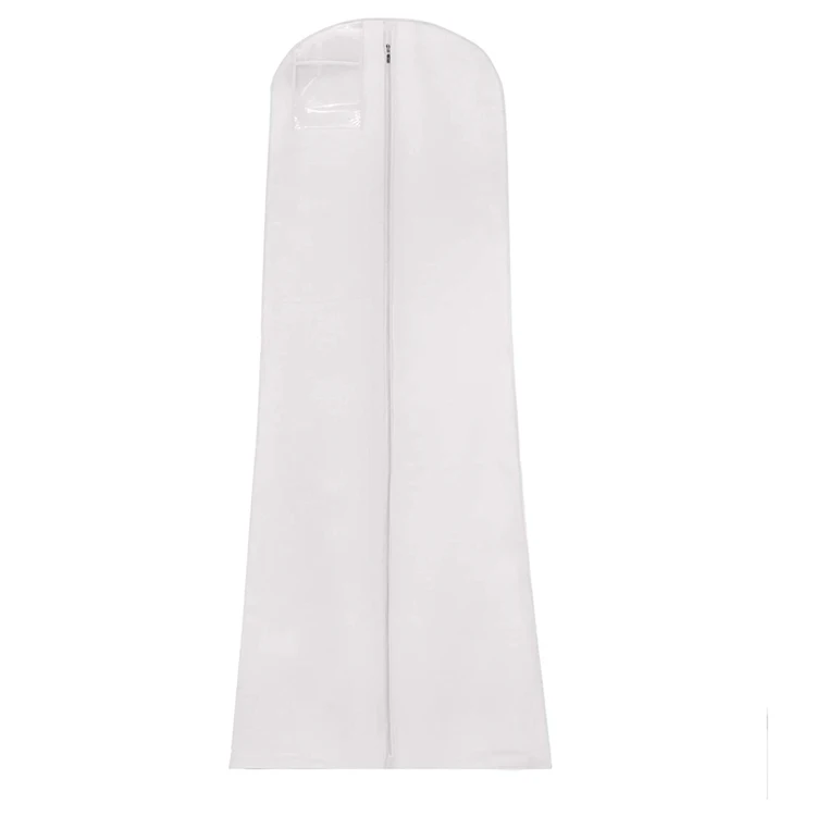 Non Woven Bridal Wedding Dress Bag with Clear Pokcet Wedding Gown Garment Bag