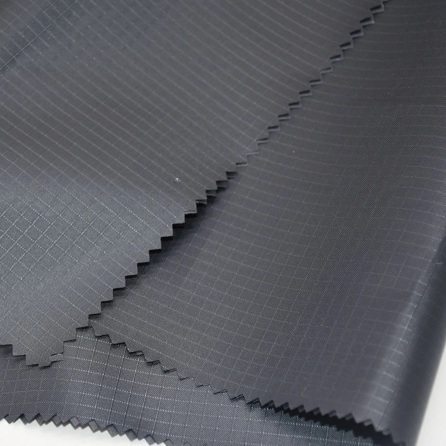 taffeta 210t ripstop fabric garment lining waterproof plaid waterproof tarp coated 0.3cm grid