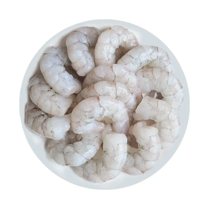 Frozen White Peeled Deveined Shrimp Iqf Cooked Cleaned Black Tiger Prawn Meat Boiled Tail-off Glazing Whole Skinless Vietnam