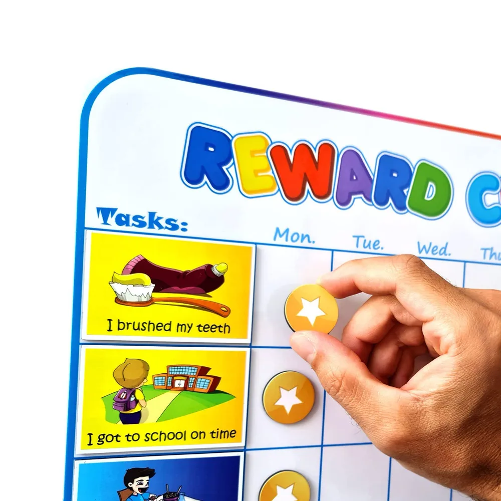 Customizable Chores Dry Erase Large Magnetic Reward Chart for Kids