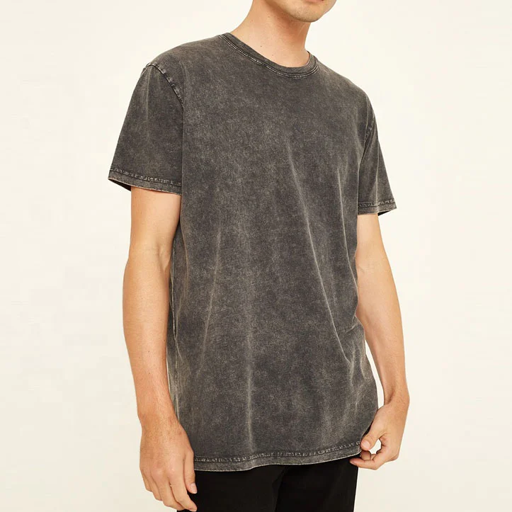 Wholesale Men Acid Wash T shirt Streetwear hip hop stone 100% cotton t shirts with logo customize oversized vintage t-shirt