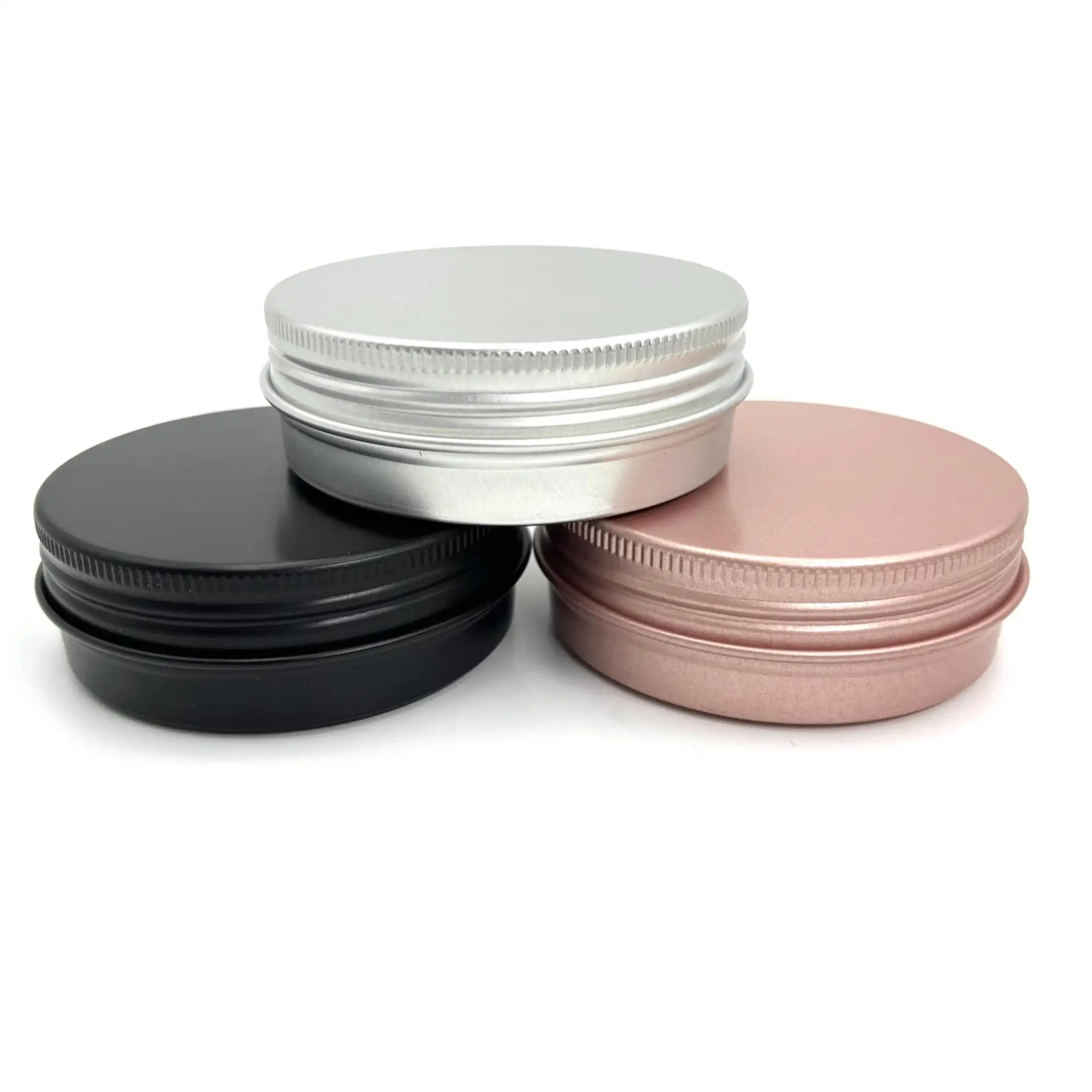 60g 60ml 2 oz Screw Lid Metal Aluminum Tin Jar Box for Cosmetic Facial Balm Packaging